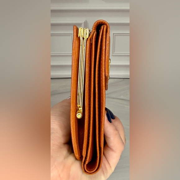MCM Vintage Visetos Kisslock Wallet | Brown & Gold | Authentic - Picture 5 of 10